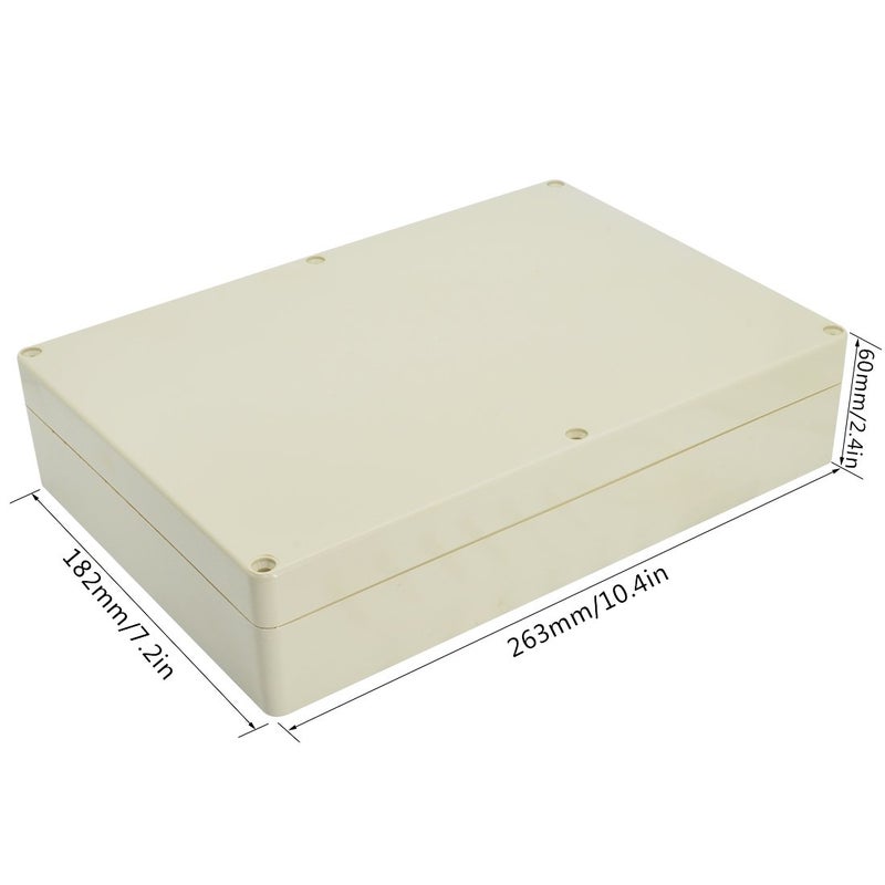 LeMotech Waterproof Dustproof IP65 ABS Plastic Junction Box Universal Electric Project Enclosure Pale Gray 10.4 x 7.2 x 2.4 inch (263 x 182 x 60 mm) - Image 2